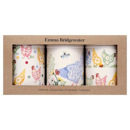 Emma Bridgewater Spring Chickens Set of 3 Round Tins