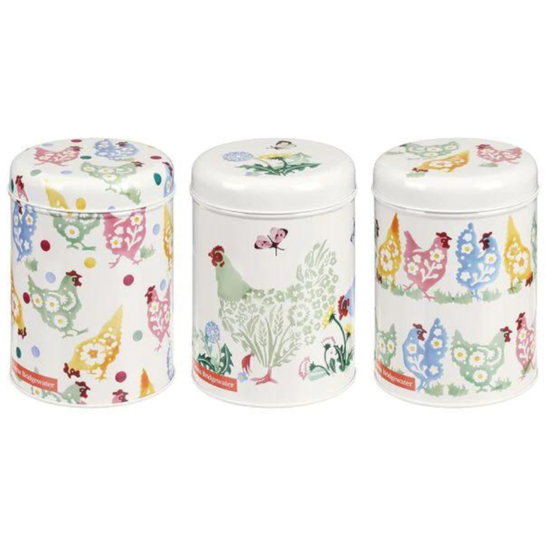 Emma Bridgewater Spring Chickens Set of 3 Round Tins